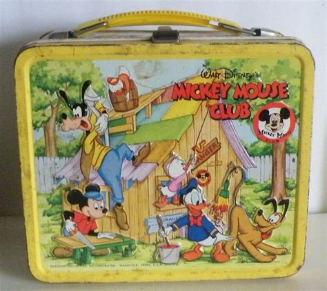 Vintage Alladdin Mickey Mouse Club Metal Lunch Box With 